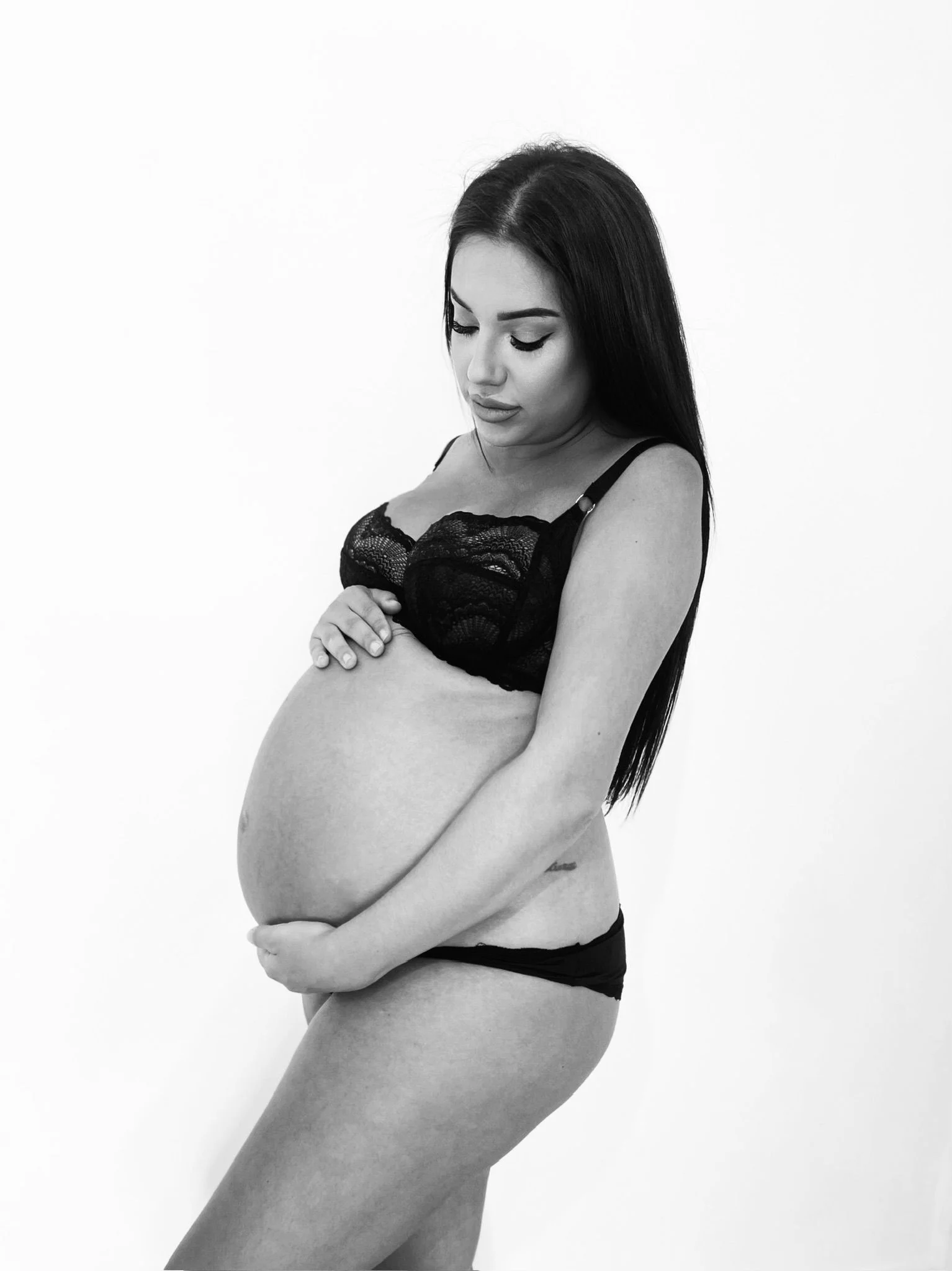 Retrato maternidad embarazada detalle